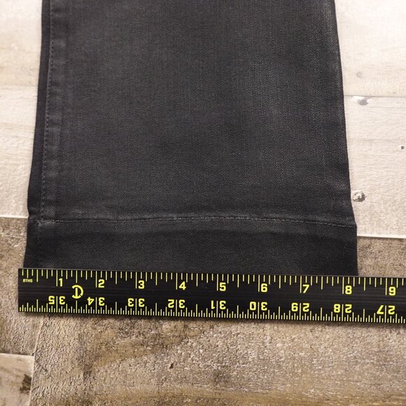 Nine West Kick Flare Jeans Women’s Size 10 Black High Rise Coated Denim Waxed - Picture 9 of 12